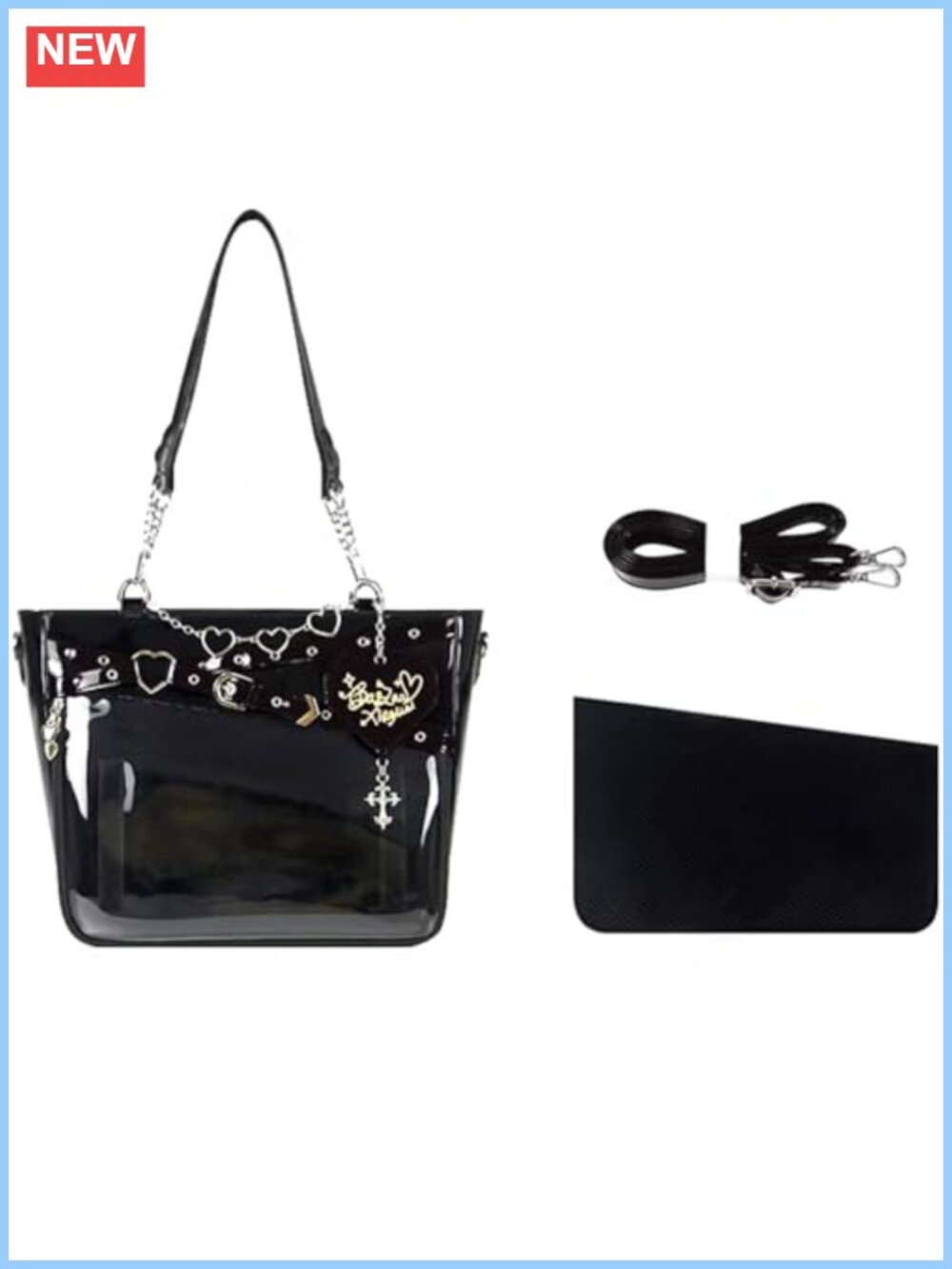 Ita Bag Pin Display Crossbody with Insert PU Leather Shoulder Bag Adjustable